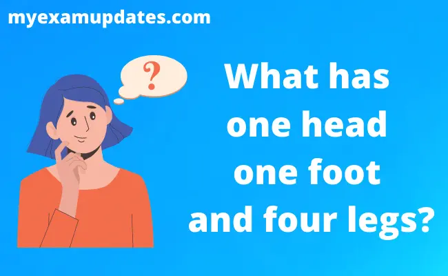 What has one head one foot and four legs?